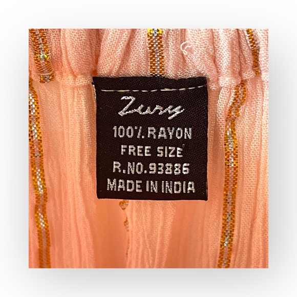 new Zury 𖡗 Metallic Thread Off Shoulder Peasant Dress 𖡗 Pink Tie Dye Ombré 𖡗 - Picture 7 of 16